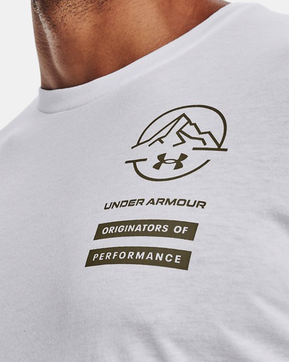 男士UA Outdoor Mountain Camo Lockup短袖T恤, White, pdpMainDesktop image number 3